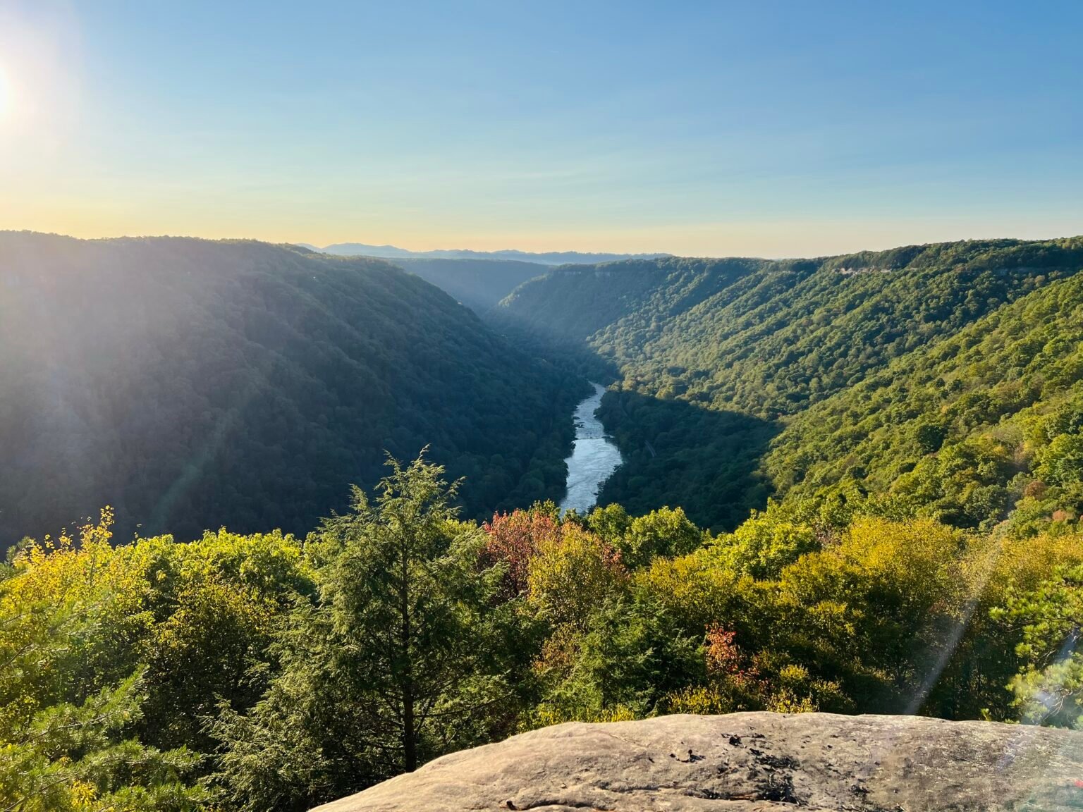 New River travel guide, Sunset above New River Gorge in New River Gorge National Park in October