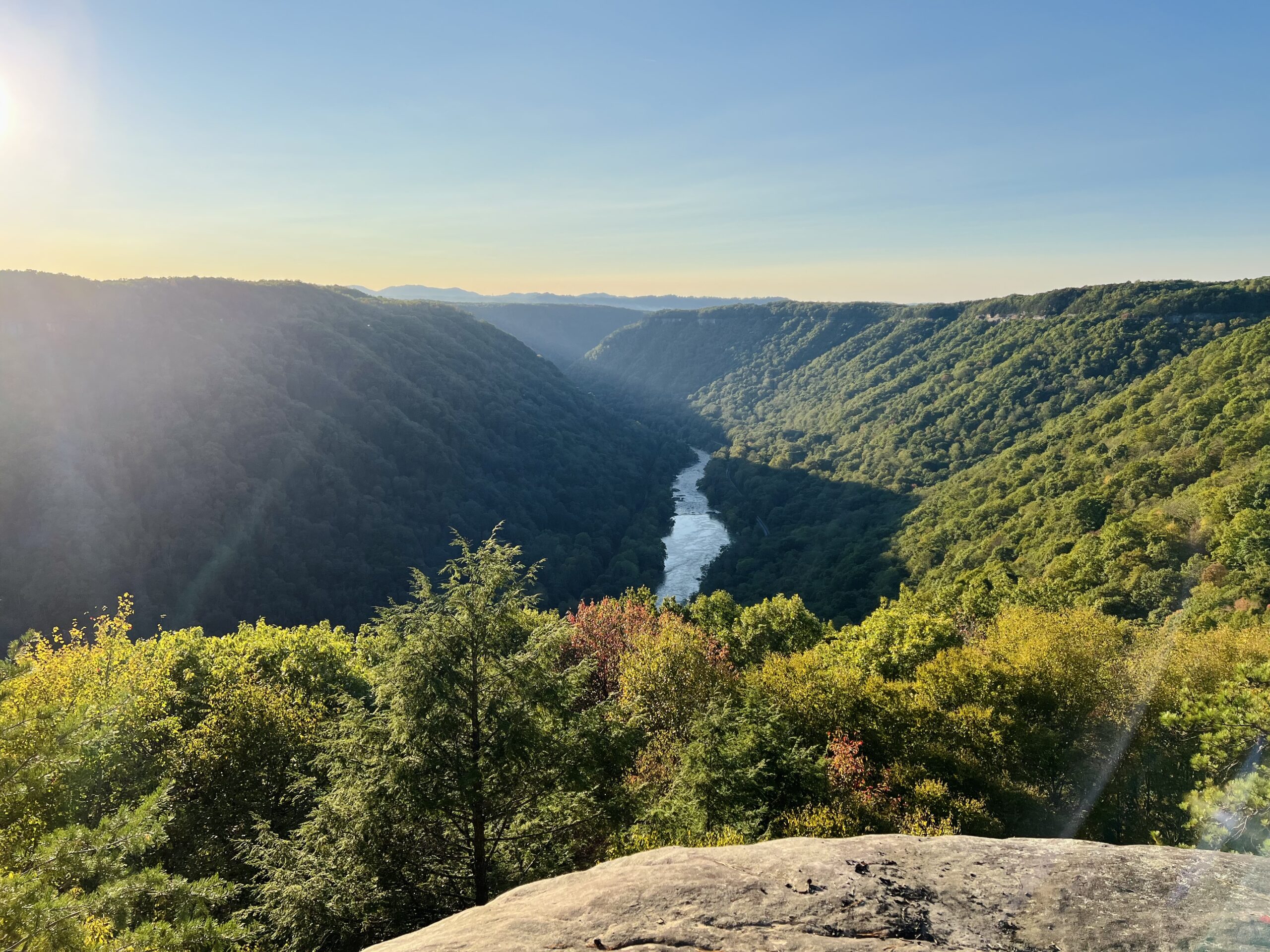 New River travel guide, Sunset above New River Gorge in New River Gorge National Park in October
