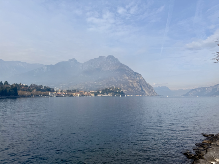 View of Lake Como from Lecco River Walk